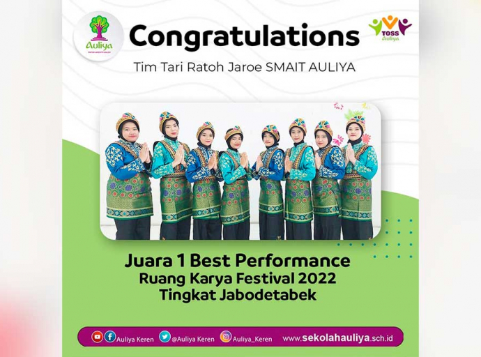  Keren! Tim Tari Ratoh Jaroe SMAIT AULIYA Sabet Juara 1 Best Performance