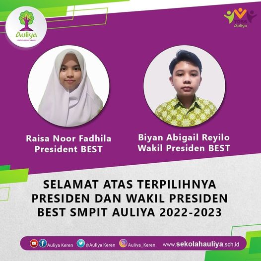  Presiden dan Wakil Presiden BEST SMPIT AULIYA periode 2022 – 2023