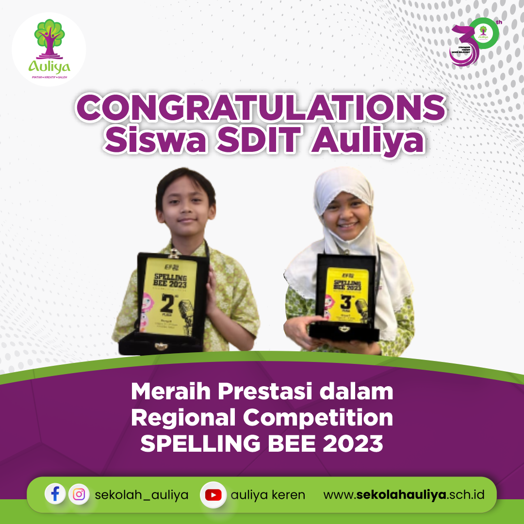  Maju Ke Tingkat Nasional, Siswa SDIT Auliya Raih Prestasi Dalam Kompetisi Spelling Bee Regional 2023